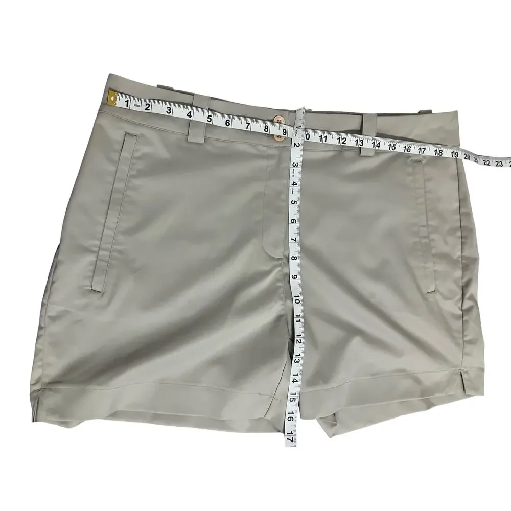 Maggie Lane Flat Front khaki Shorts size 16